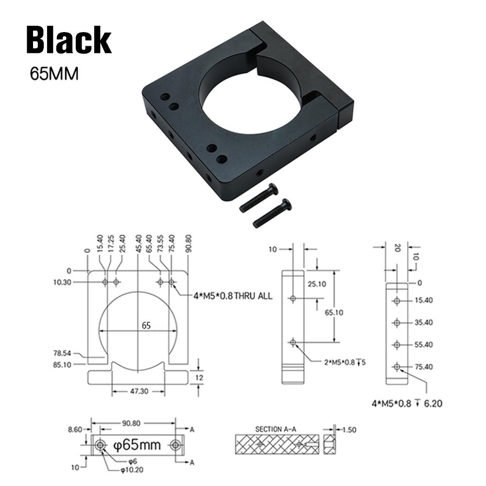 HLTNC 52mm 55mm 65mm 80mm 100mm 105 125mm CNC Aluminum Spindle Motor Fixture Clamp Bracket For Openbuild Engraver Router