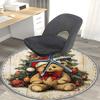 1pc Christmas Teddy Bear Santa Hat Chair Mat - Anime Cartoon Design, Non-Slip Carpet for Office Chair, Home Decor, Living Room, Bedroom, Game Room, Do