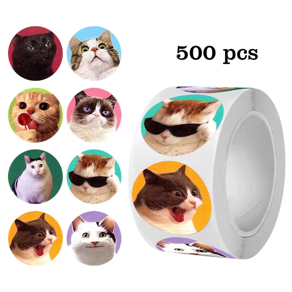 250/500pcs Cartoon Meme Cat Stickers For School Reward Stickers Classroom Decor Encouragement Sticker For Student Teacher