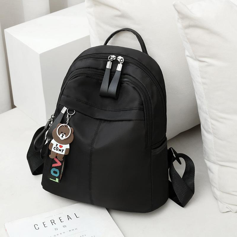 Spot Backpack Women's 2025 New Korean Version Bag Oxford Cloth Large Capacity Fashion Student Schoolbag Black Backpack
