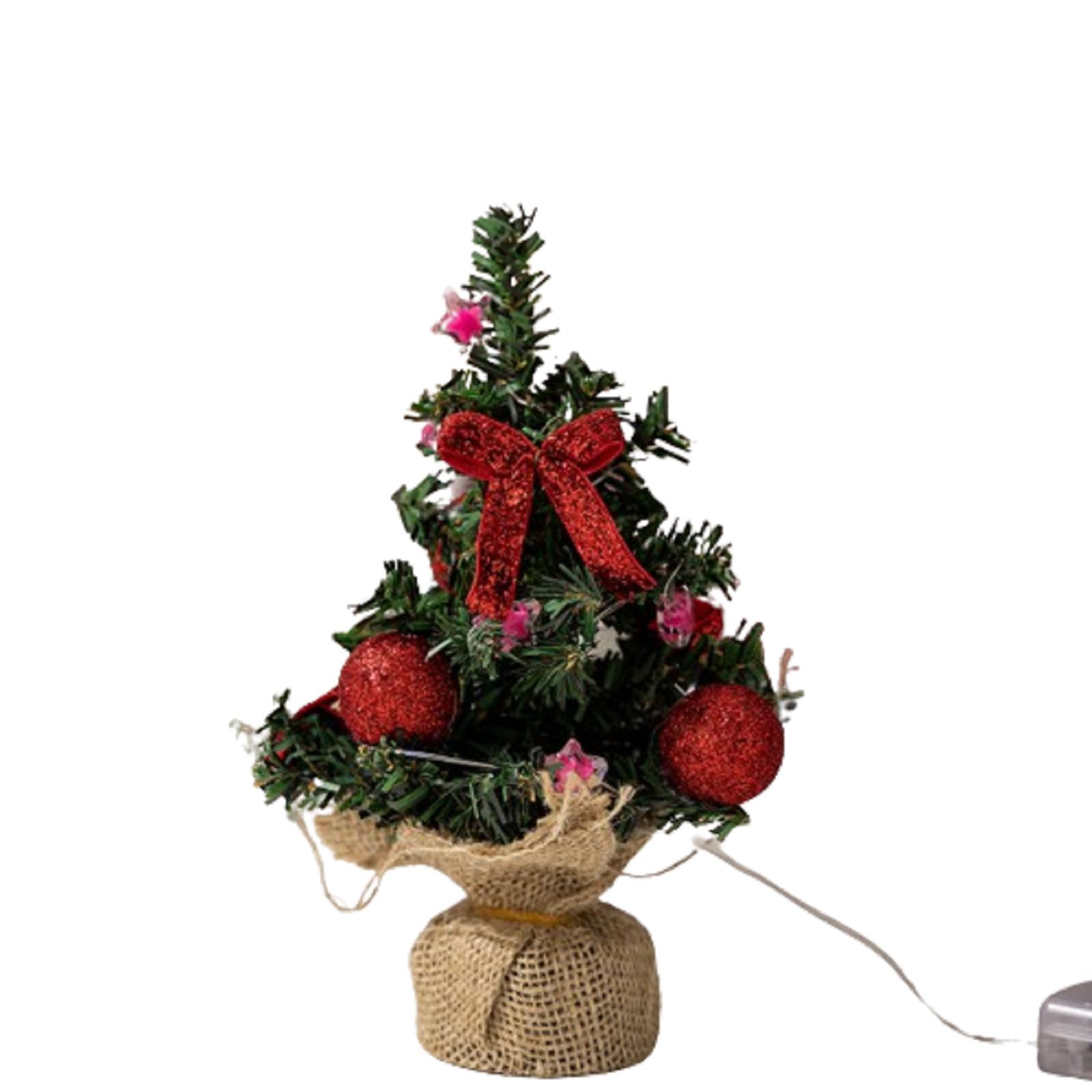 

Рождественские украшения Рождественская елка с подсветкой Рождественские шары Украшения Маленькая елка Красочные огни Рождественская елка One Size красный