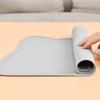 Cat Bowl Mat 17.3in Long 9.8in Wide Soft Anti Slip Silicone Spill Proof Pet Food Pad for Home Indoor Floor Gray