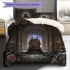 Sword Throne Pattern Bedding Quilt Set  Home Decoration  Gift (1 * duvet cover + 2 * pillowcase  without core)