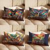 2D Colorful Deer Pattern Pillow Cover Suitable For Sofa Bedroom Car Pillow Cover Cushion Rectangular Back Cushion
