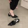 Fashion Women High Heel Shoes French Black Temperament Bag Head Sandals Women Elegant Fad Pumps Banquet Party Wedding Shoe Zapatos Mujer
