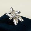 Vintage Gold Color Imitation Pearl Flower Open Rings For Women Exaggerated Metal Irregular Geometric Finger Rings Jewelry