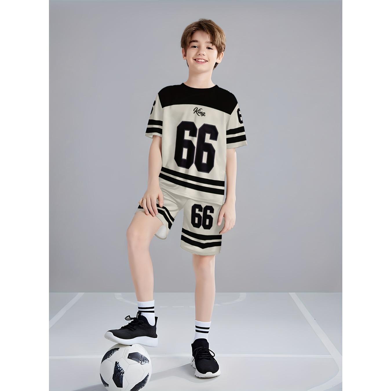 Лето 2025 новый 3D цифровой принт ретро Модный повседневный дышащий быстросохнущий детский комплект 5-6Y