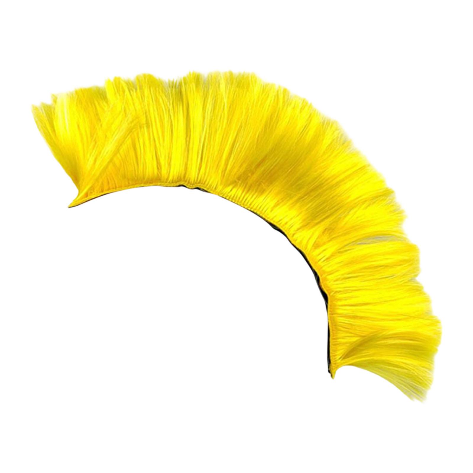 

Helmet Wig Cockscomb Wig Eye Catching Easy to tall Lightweight Helmet Hawks жовтий