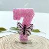 Pink Butterfly Princess Birthday Number Candles - Individually Packed and Creative Party Decorations