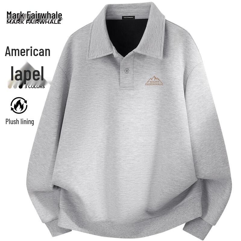 

Mark Fairwhale Men s American Retro Fleece Lined Polo Sweatshirt 2XL