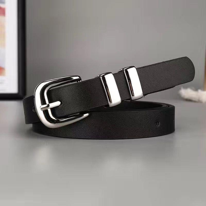 Chic Black Pu Belt For Women With Retro Style And Elegant Buckle For Jeans