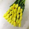 Free Shipping 31PCS/LOT PU Mini Tulip Artificial Flower Real Touch Wedding Floral Bouquet Christmas Home Party Decoration Gifts