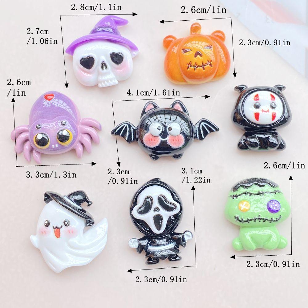 10ks Kawaii Roztomilý Kreslený Halloweenský Série Plochá Zadní Strana Pryskyřice Scrapbooking DIY Šperky Řemeslná Dekorace Příslušenství