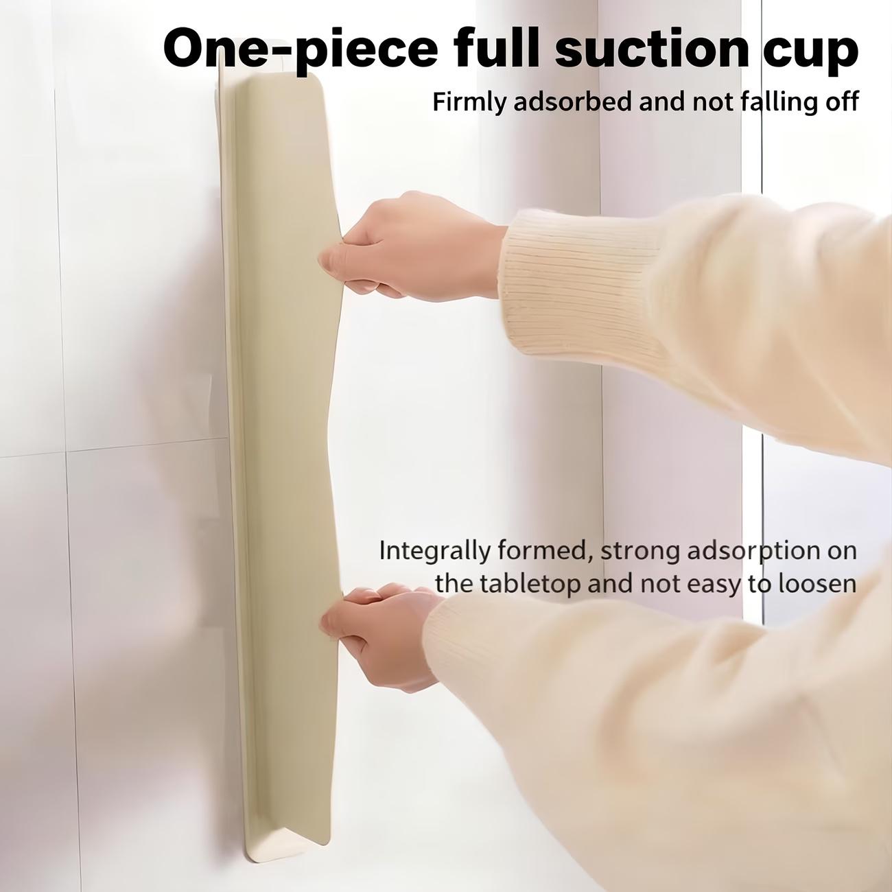 

1pc Kitchen Silicone Sink Splash Guard Body Suction Cup Design Flexible Silicone, Easy to Install and Remove, Reusable 1pc бежевий