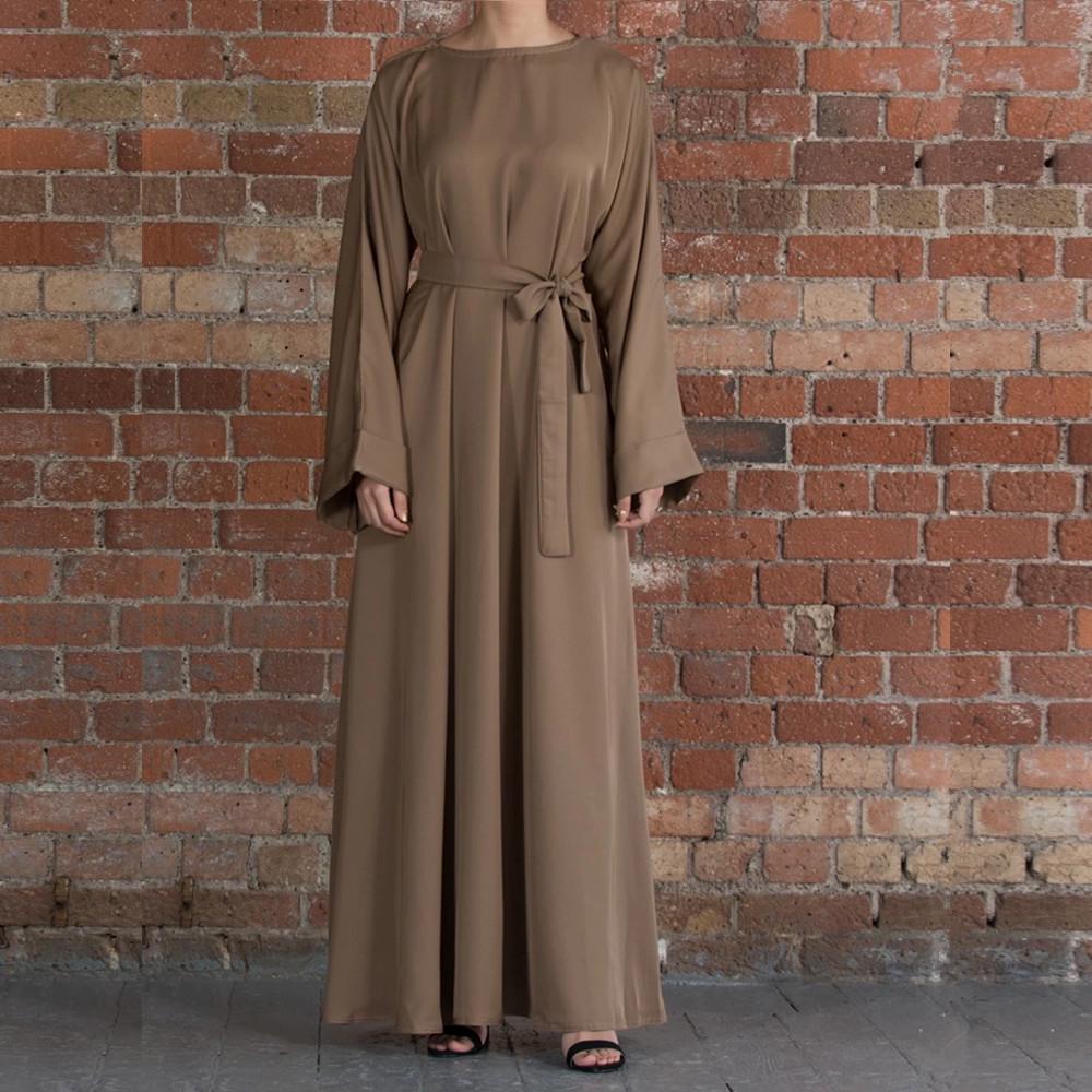 Loriya LR363 Plus Size Solid Color Long Robe Dress for Middle East & Turkey