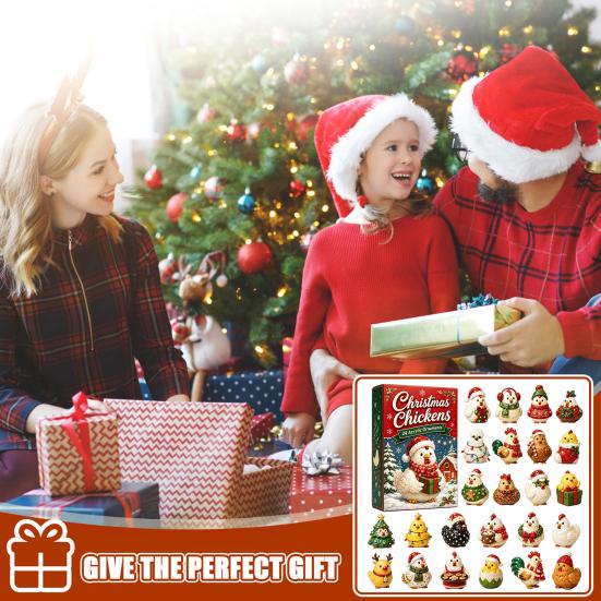 Advent Calendar for Kids 24 Days Chicken Figures Calendar, Farm Animals Countdown Cute Surprise Animal Figurines Boxes with Hen And