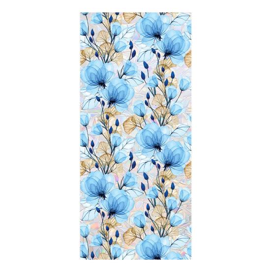 

Window Privacy Film Decorative Wildflower Vintage Floral Static Cling Butterfly Window Stickers C