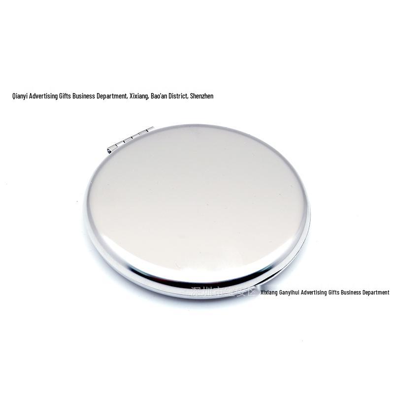 Engravable Stainless Steel Foldable Makeup Mirror - Unbreakable, Portable, Round/Square Design, Compact Size