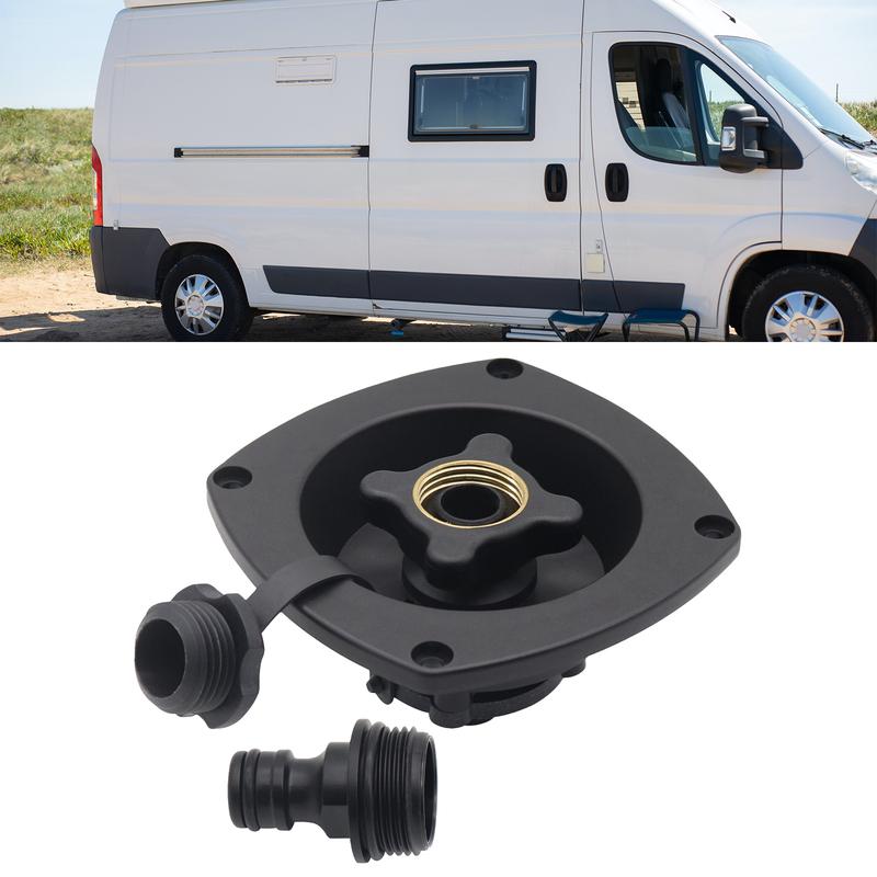 RV City Water Fill Inlet Water Fill Inlet Built In Check Valve for Boat Gravity Water Inlet Fill Dish Marine Caravans