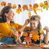 Sumind 24 Sets Fall Leaves Ornaments Decorations Autumn Fall Craft Kit for Kids Sets Owl Cutouts DIY Fun Pumpkin Owl Decoration Home Activities for