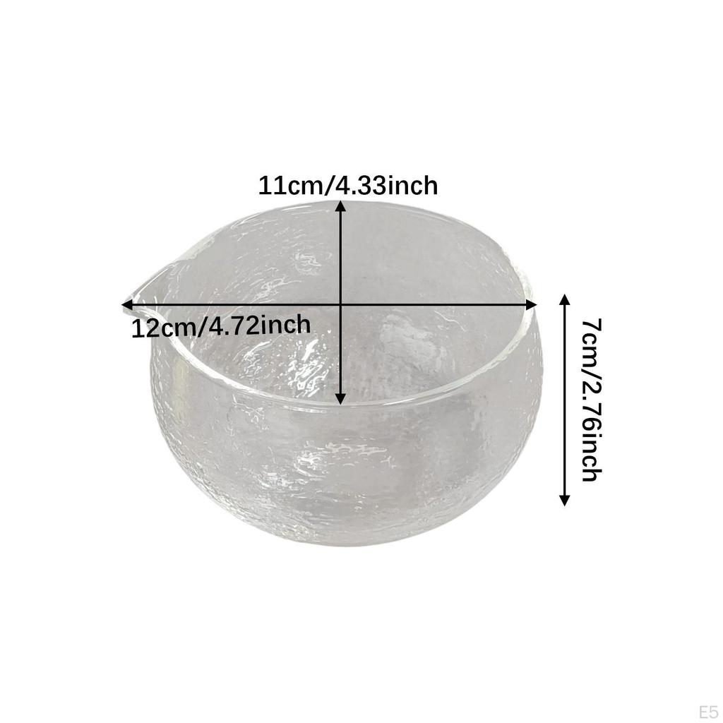 Szklana Miska do Przygotowywania Matchy z Dziobkiem i Młotkowanym Wykończeniem