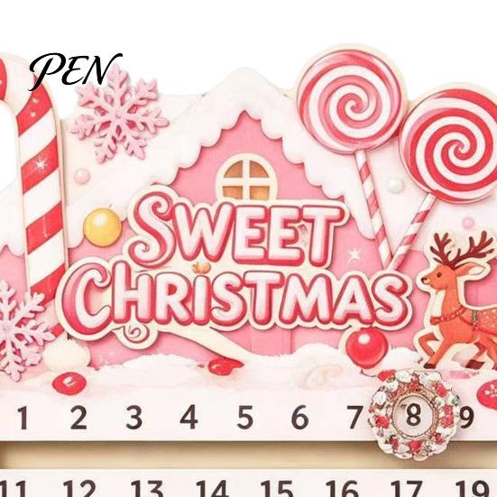 Wooden Holiday Keepsake Christmas Countdown Calendar, 25 Days Until Advent Vintage Office Party Decor Farmhouse Table Sign for Indoor Home to