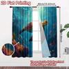 2pcs, 2D FLAT PRINTING Curtains (Without Rod) Ocean Turtle Halloween Festival Creative Curtains Versatile Fabric Curtains All