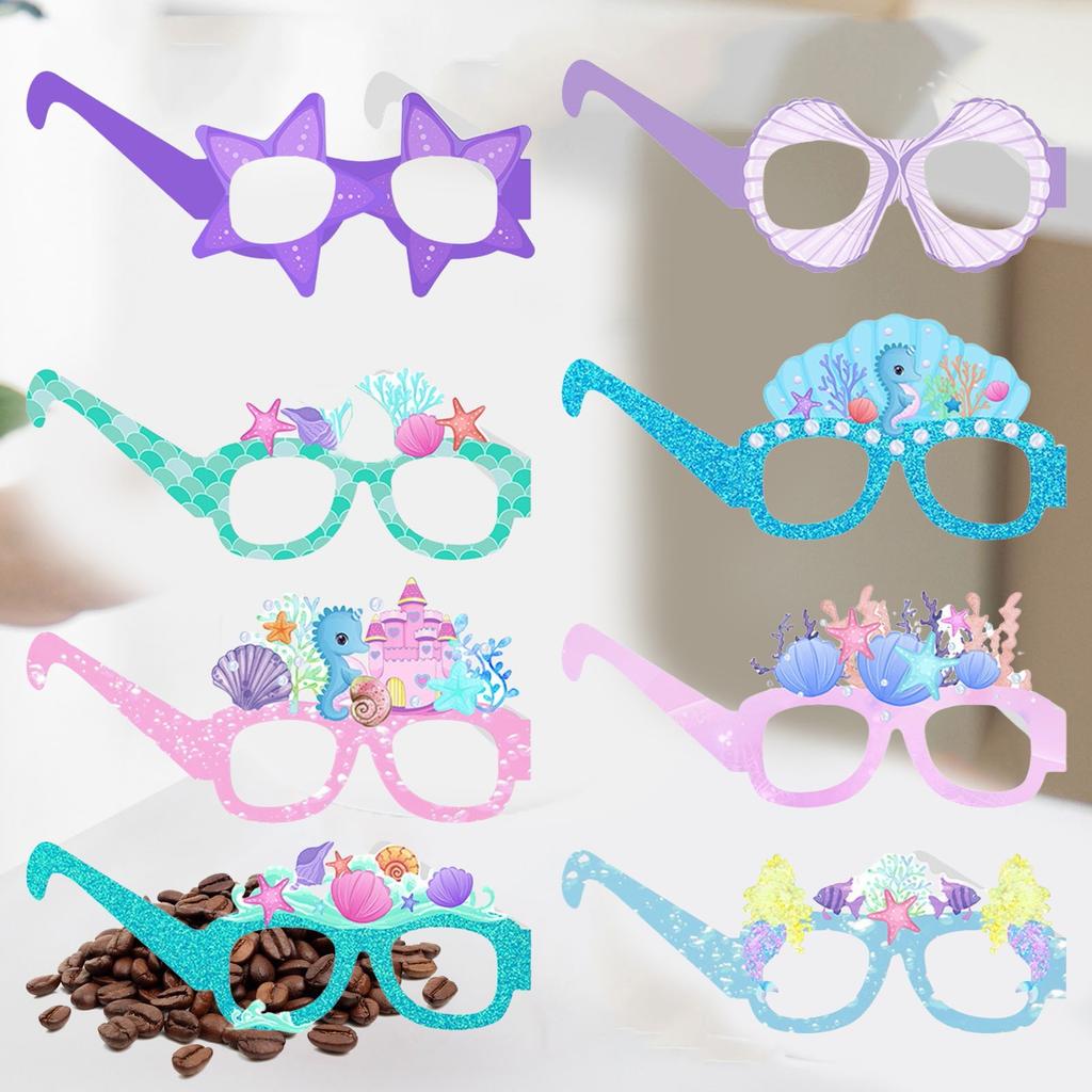 Birthday Party Paper Glasses Summer Underwater World Funny Photo Props