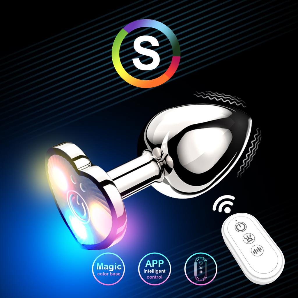 Heart-shaped vibrating luminous anal plug Remote operation of mobile phone G-spot masturbation Passionate party dance Adult