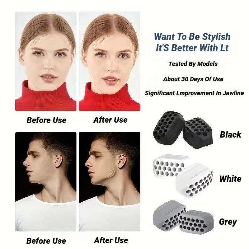 Durable And Safe 1/2Pcs Large Jaw Exerciser Fitness Jawline Muscle Training Double Chin Reducer Neck Face Slimming Mouth Jawliner Silicone Chew