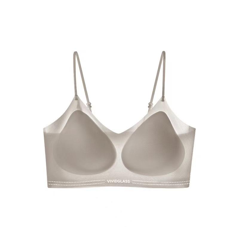 Herbal ultra-thin cool seamless underwear women's steel-free rim comfortable breathable comfortable vest type beauty back bra