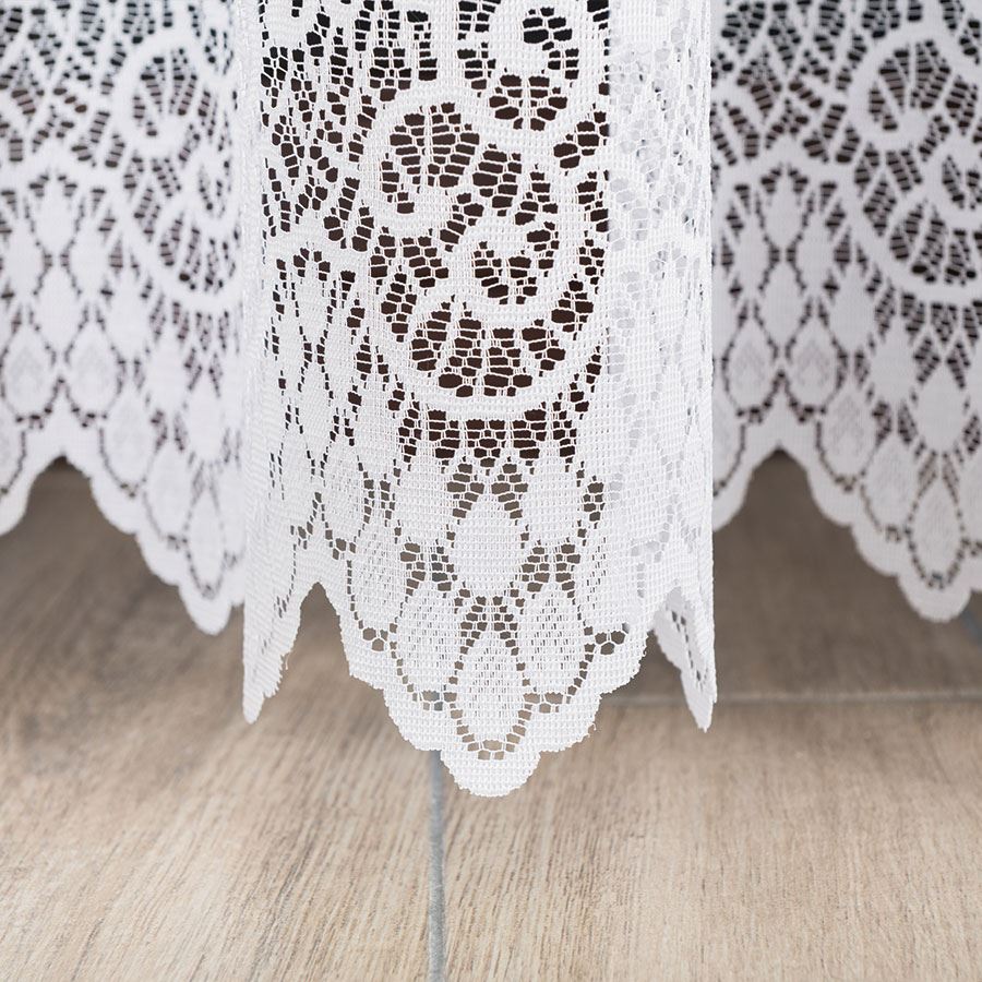 VIOLETTA - Ready-made jacquard curtain with a straight hem - 200x250 cm - white