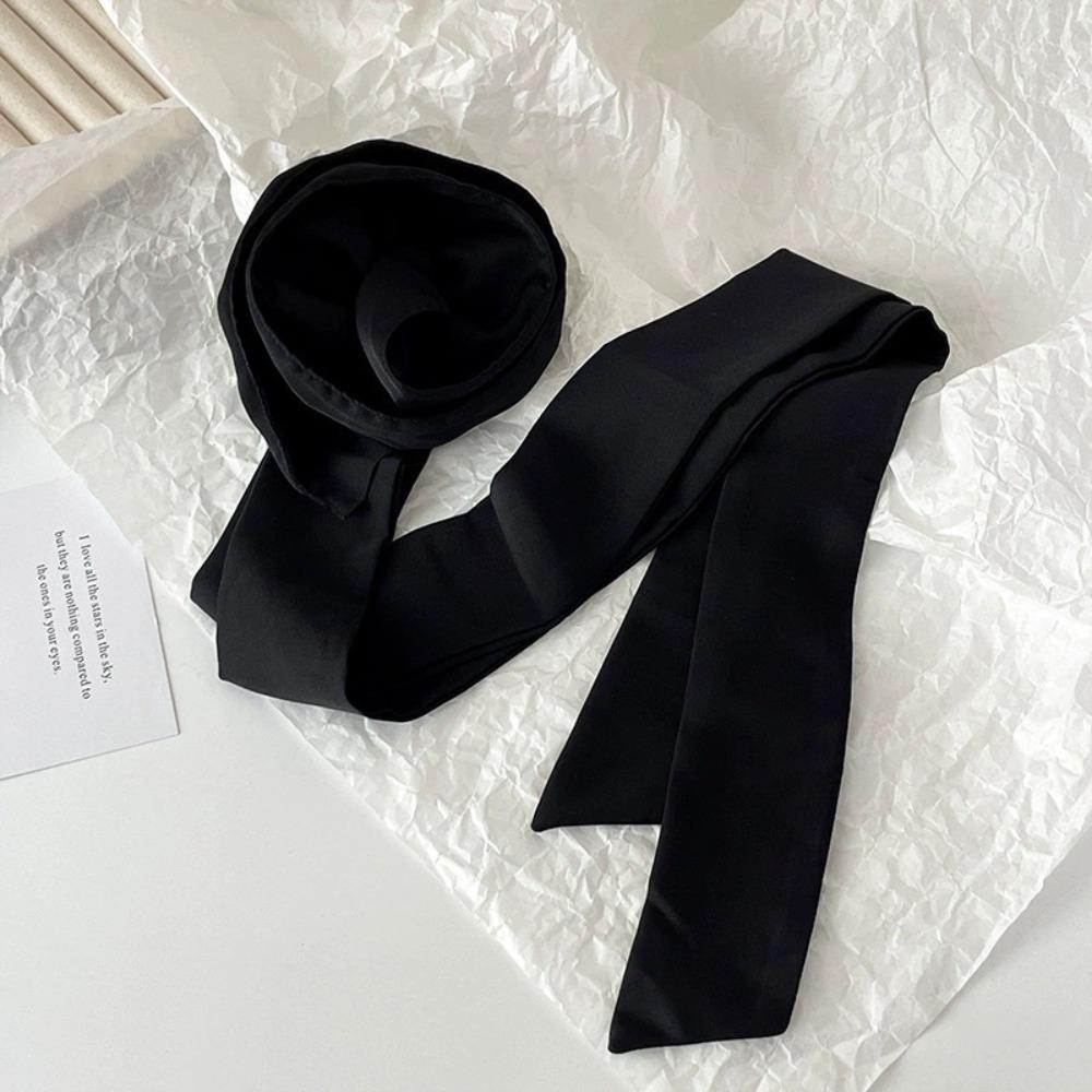 

Sweet Long Ribbon Headwear Long Ribbon Flower Headband Updo Rose Scrunchie Hair Styling Accessory чорний