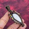 Rainbow Moonstone Gemstone Pendant Copper Wire Wrapped Jewelry Handmade Pendant