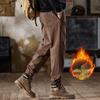Men's Fleece-Lined Cotton Joggers - American Retro Style, Winter Casual Pants