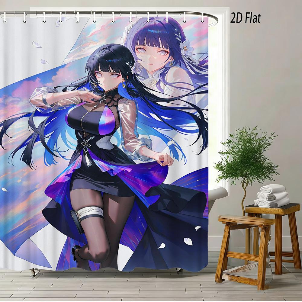 

2D Flat Naruto Anime Madara Uchiha Perfect Susanoo Sword Print Waterproof Shower Curtain For Bathroom Decor W60H190(CM)-1 Pcs