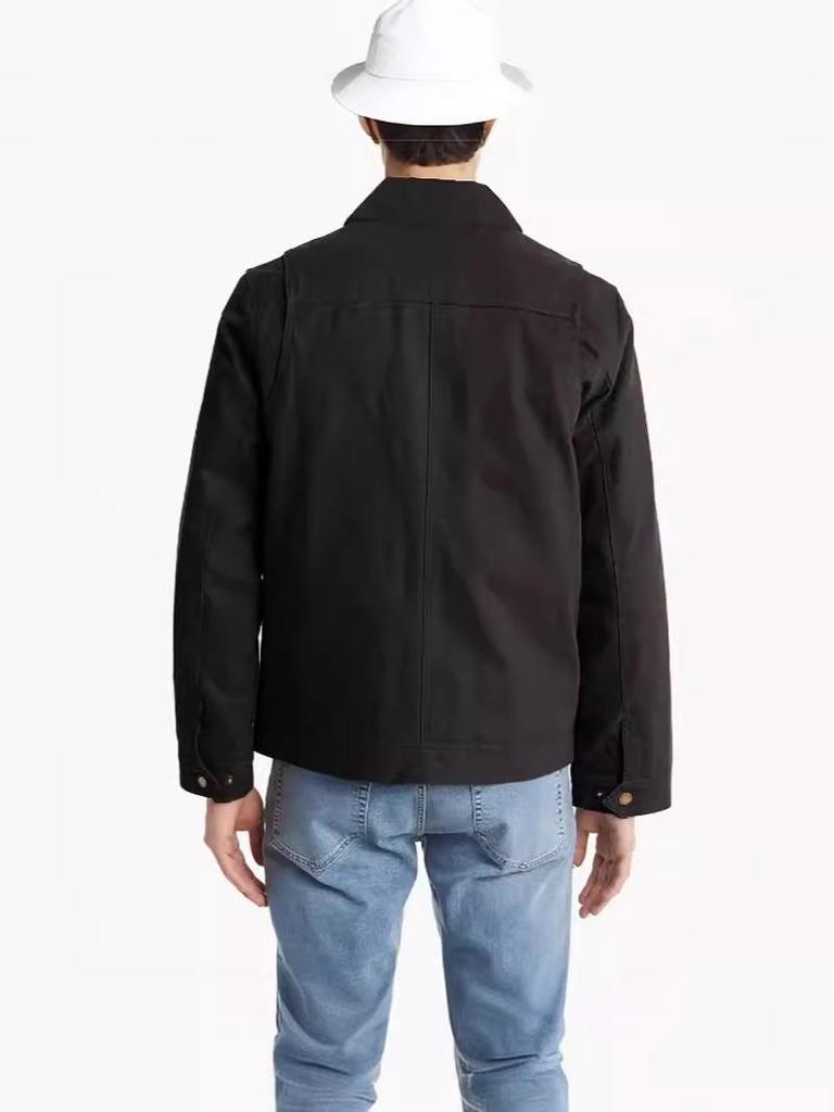 Herren Western Style Color-Block Freizeitjacke mit Reißverschlusskragen für Frühling und Herbst