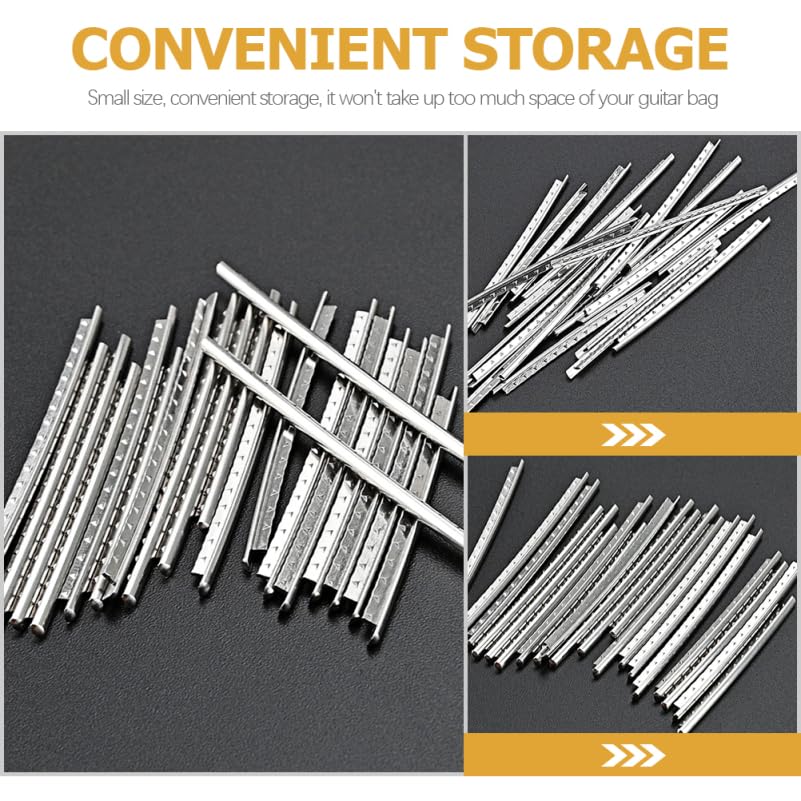 OATIPHO Guitar Fret Wire 380mm Stainless for Acoustic and Electric Maintenance 20-Pack, 2.2mm Width, Curve, Steel, Guitars, Replacement, Repair,