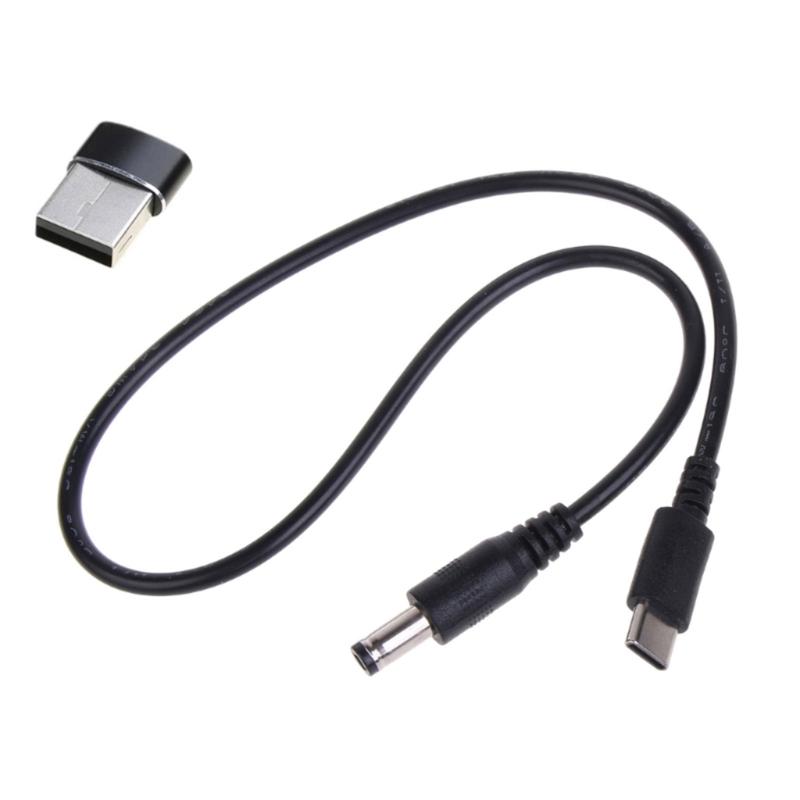 USB Type C to DC5.5x2.1mm Power Cable for Routers, Cameras Fans USB 5V9V12V1.5A Input Type C 5V9V12V3A Input