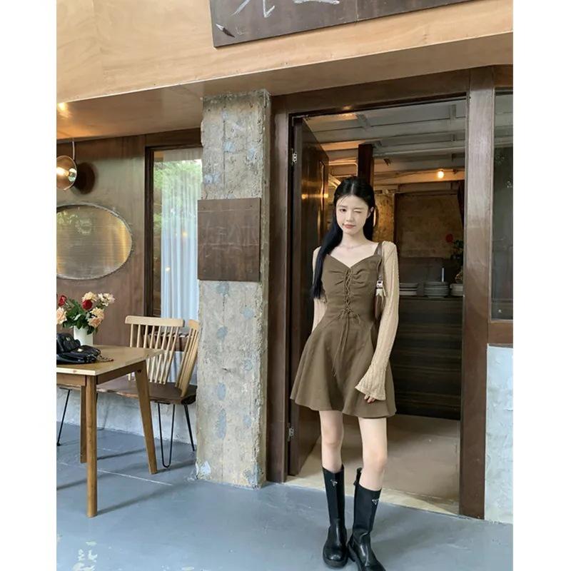 Slimming Hot Girl Knit Cardigan & Irregular Strappy Dress Skirt Set