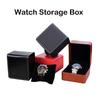 Black Single Watch Gift Box with Pillow PU Leather Wristwatch Display Case Organizer for Men Clamshell PU Leather Watch Cover