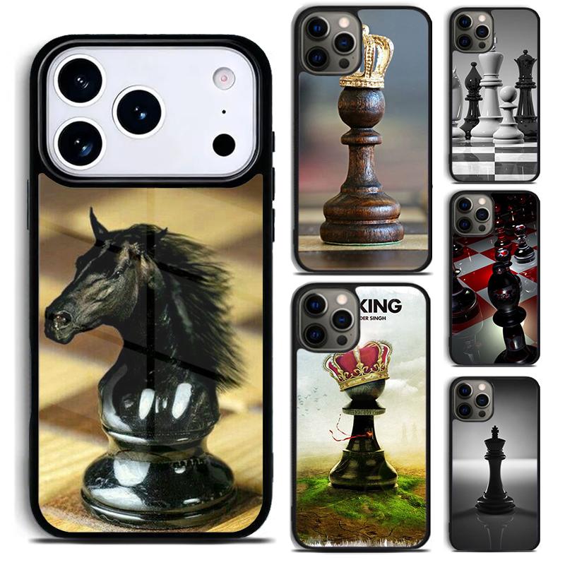 Luxury Chess Phone Case for iPhone 17 16 15 Pro Max Air 14 13 12 11 Plus Shockproof Capa Cover