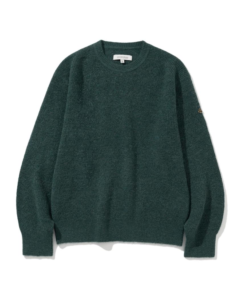 UNIFORM BRIDGE Alpaca Crew Neck Knit Teal Green
