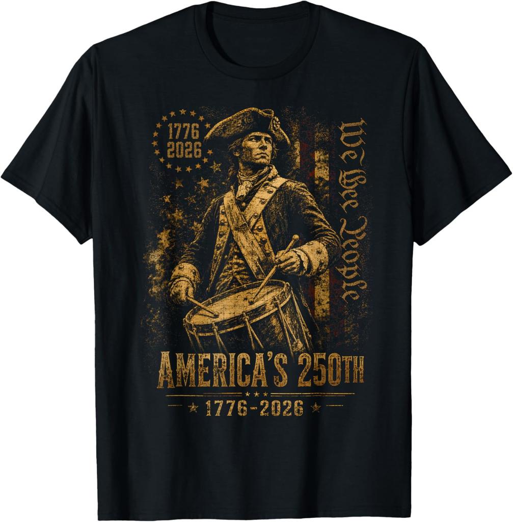 America's 250th Anniversary Revolutionary Soldiers Patriotic T-Shirt