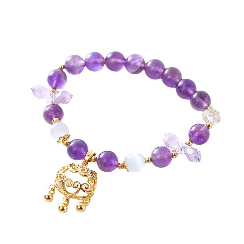 Natural Amethyst Bracelet Retro  Bangles Women Fashion Jewelry Accessories Gift