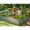 Galvanized Raised Garden Beds Outdoor 8×4×1 Ft Planter for Vegetables Flowers Silver Large Metal Garden Box Patented Tool-Free