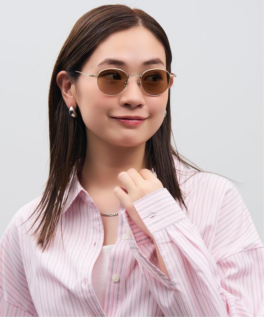 JOURNAL STANDARD Relume Sunglasses Colored UV for for Unisex [Zoff] Boston-style (Gold (matte) - ZF262G01_56F1) Lenses, Stylish, Fashionable,