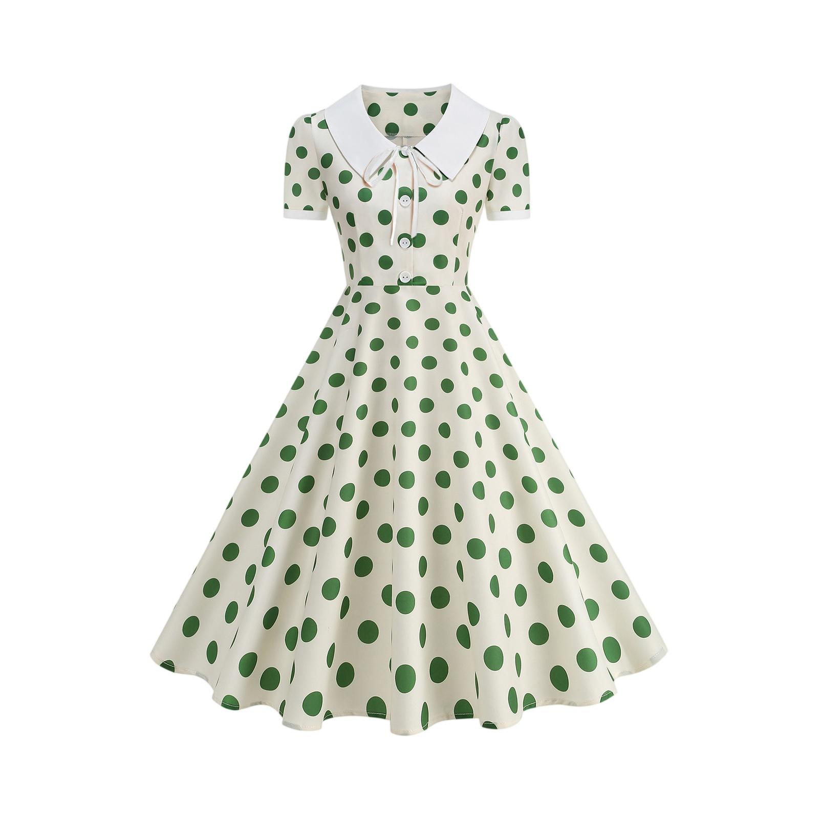 

Женское модное цветное платье с коротким рукавом S зелёный