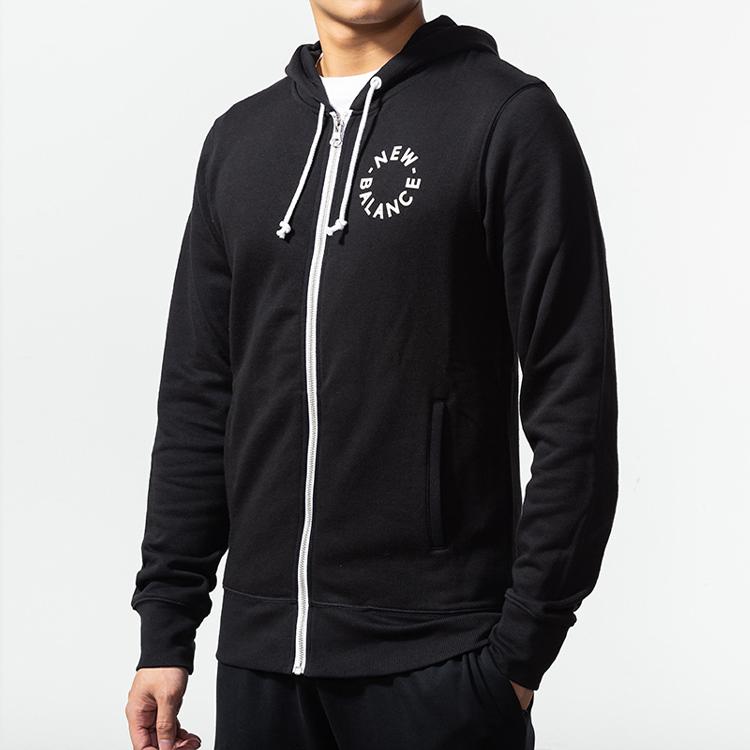 Men's New Balance Sweatshirts Men's Black Hooded Moderate Cardigan