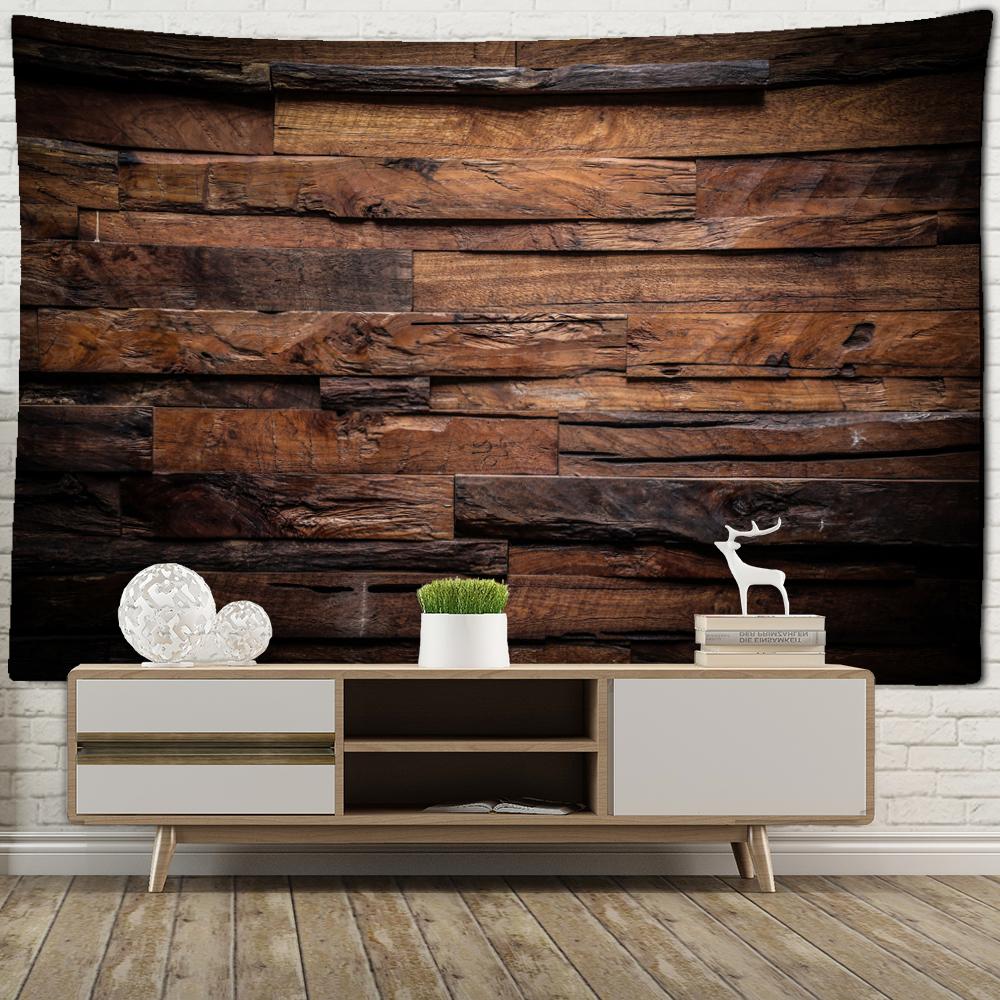 Dark Wood Texture Tapestry Wall Hanging Abstract Art Hippie Tapez Living Room Home Decor Background Cloth
